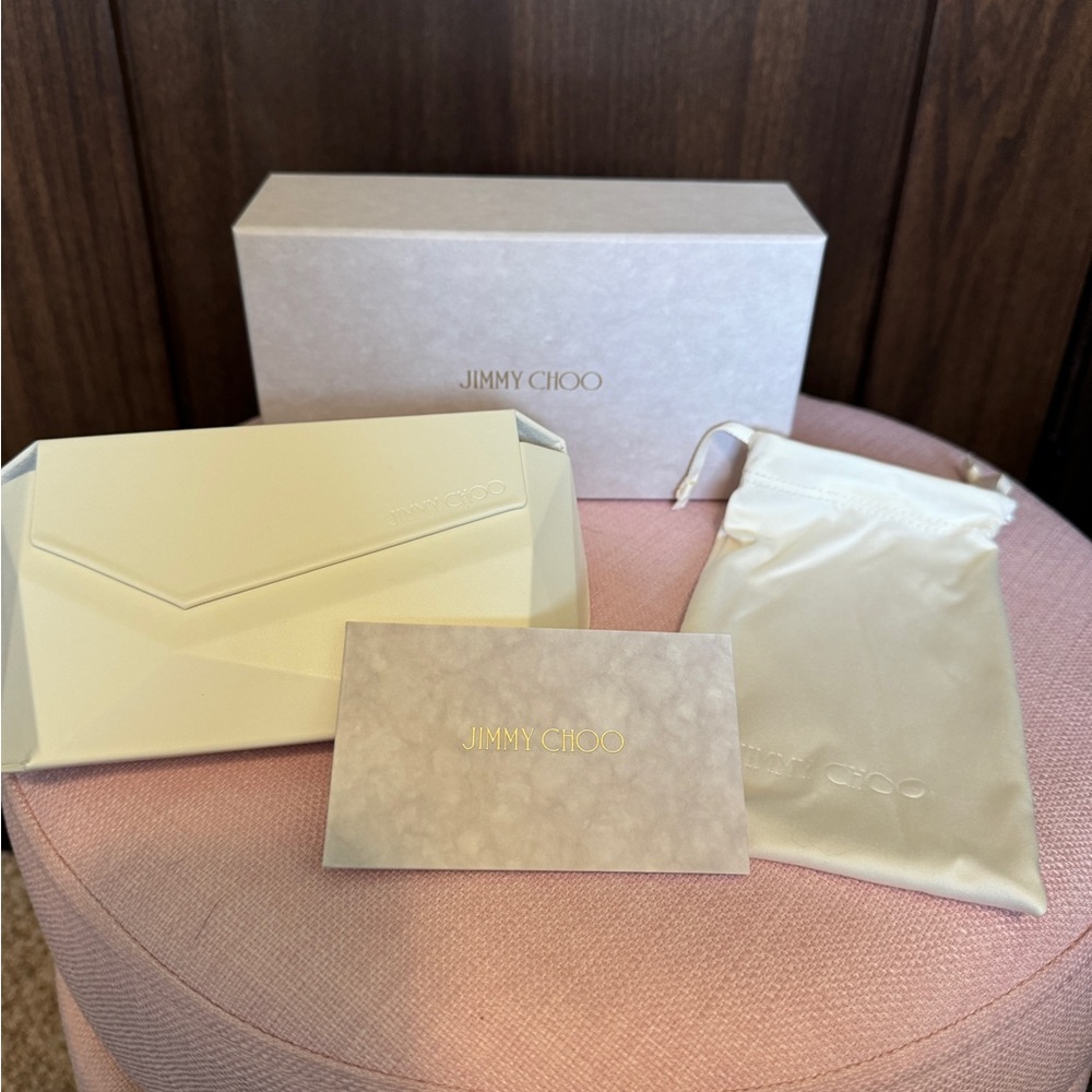 Authentic Jimmy Choo Sunglasses Case with pouch and box